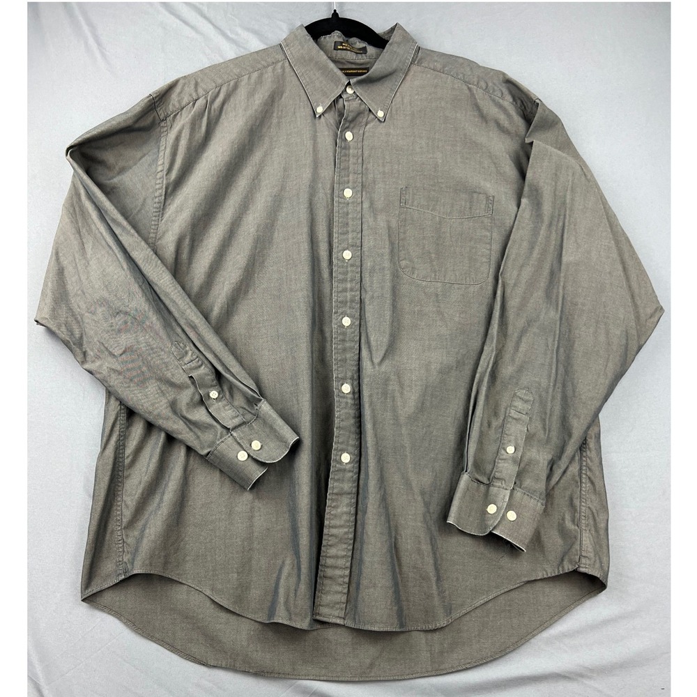 Alexander Julian Colours Shirt Mens XXL Gray Good Pinpoint Oxford Button Down